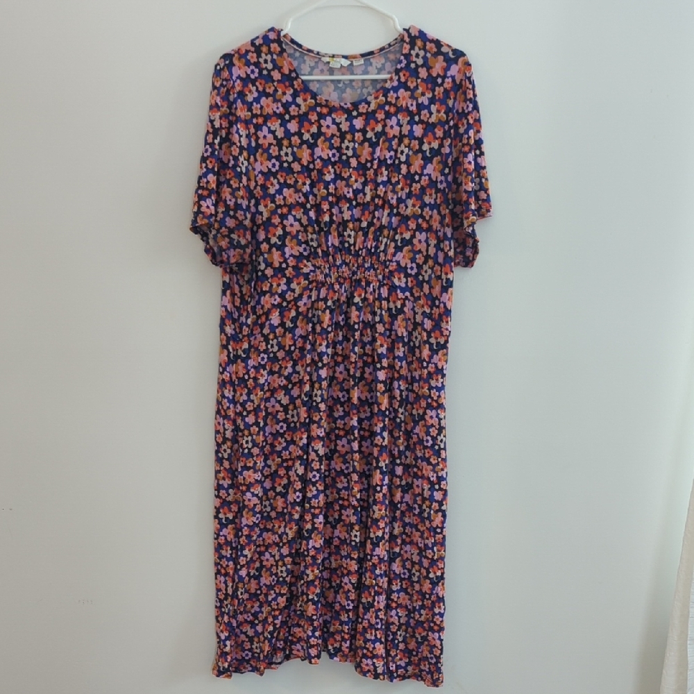 2/$40 - Boden Women's Retro Floral Midi Dress (US 20/22L)